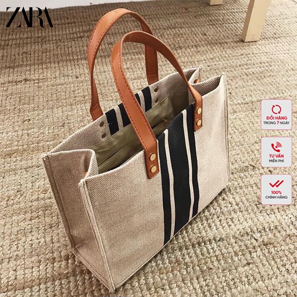 Túi Cói Sọc Zara Siêu Hot