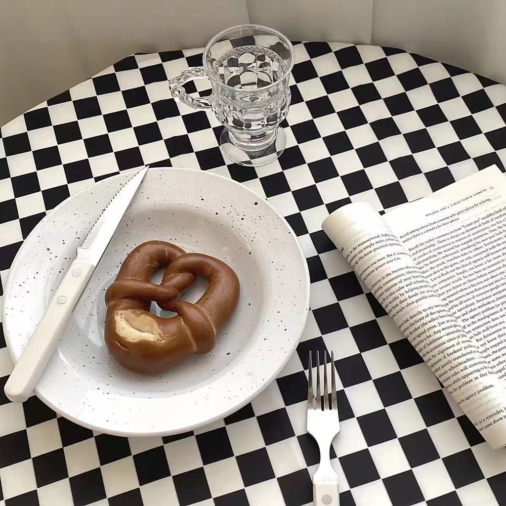 Khăn trải bàn Checkerboard Khăn trải bàn Vị trí Vải nền Hình chữ nhật Bàn cà phê Thảm trải bàn Vải