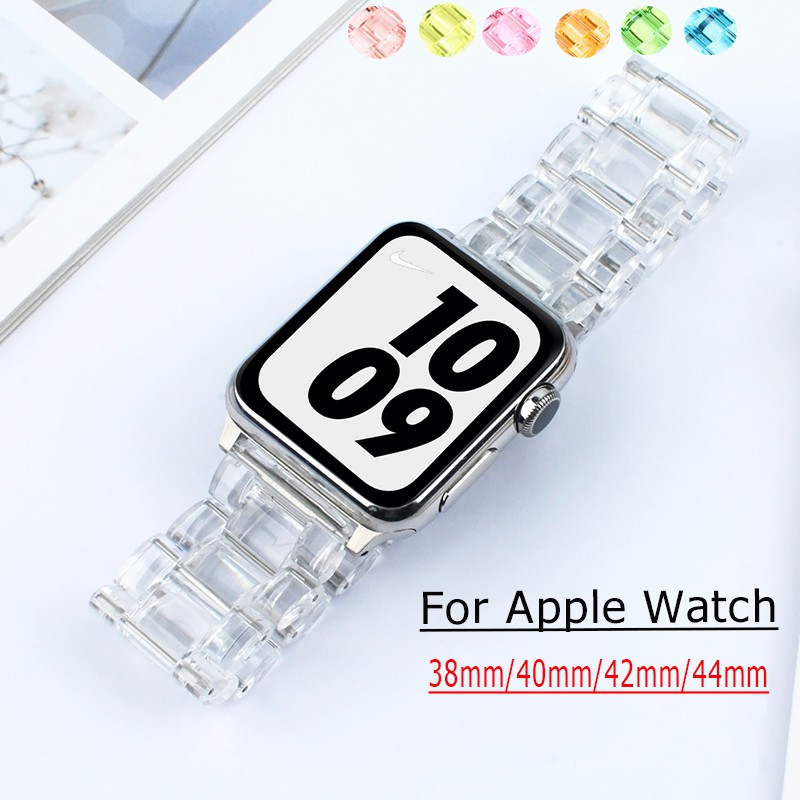 Dây Đeo Trong Suốt Đẹp Mắt Cho Đồng Hồ Thông Minh Apple Watch series 6 SE 1 2 3 4 5 38mm 40mm 42mm 44mm