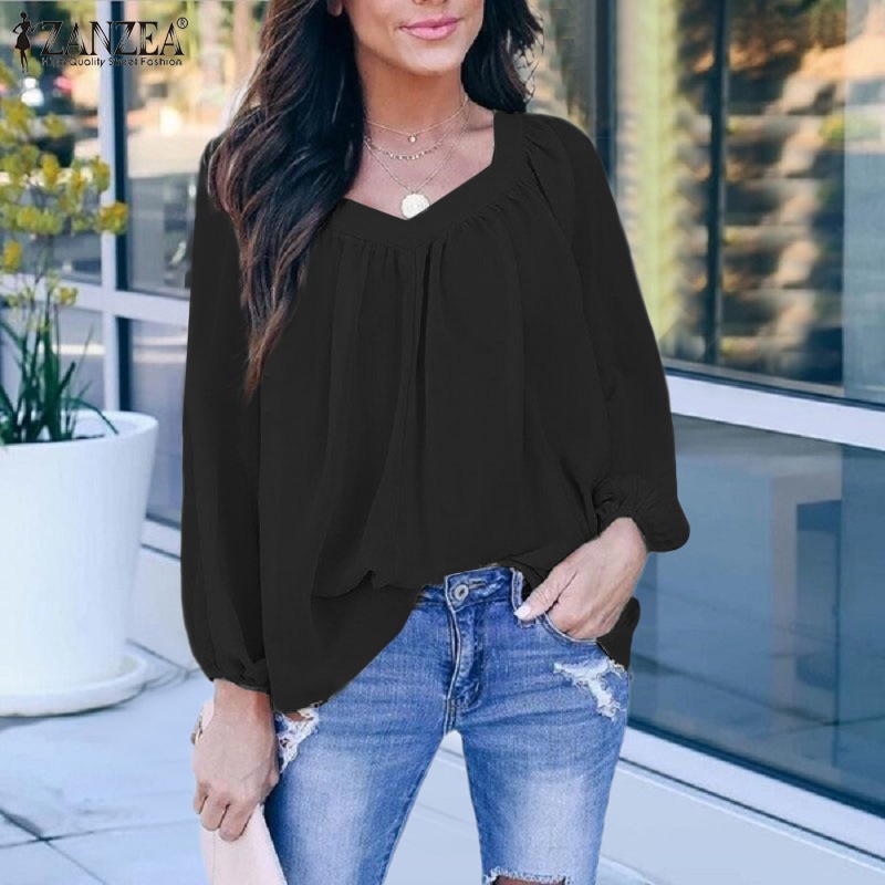 Áo Zanzea tay dài thắt nơ sau lưng thời trang dành cho nữ