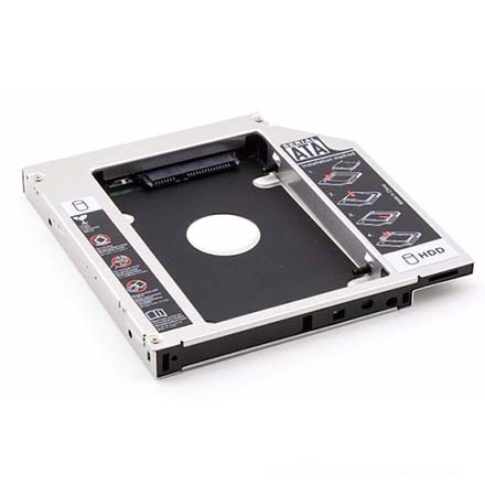 KHE DVD LAPTOP THÀNH HDD THỨ 2- CADDY HDD- DÀY MỎNG 9.5mm