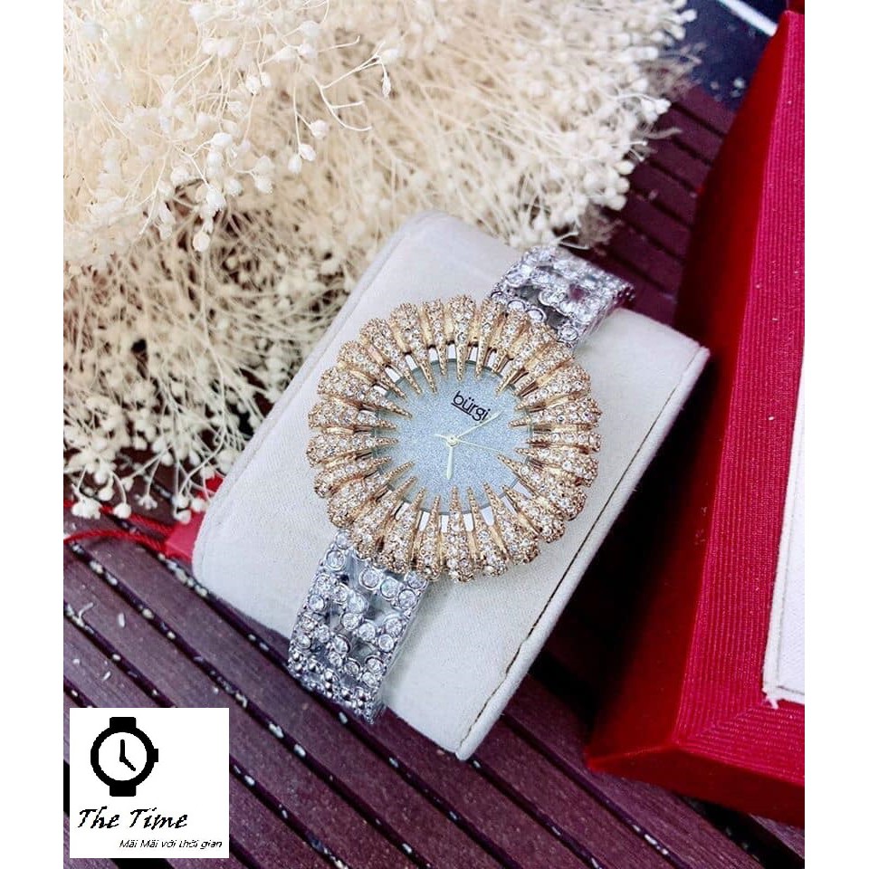 Đồng Hồ Nữ Burgi Crystal Accented Sparkling Dial Women's Watch #BUR054 Case 41mm. 3ATM