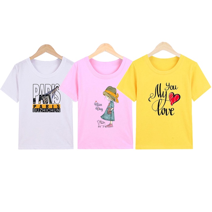 Combo 3 áo thun nữ in hình chất liệu cao cấp thoải mái thiết kế thời trang dễ phối trang phục M4sơ sinh trẻ em