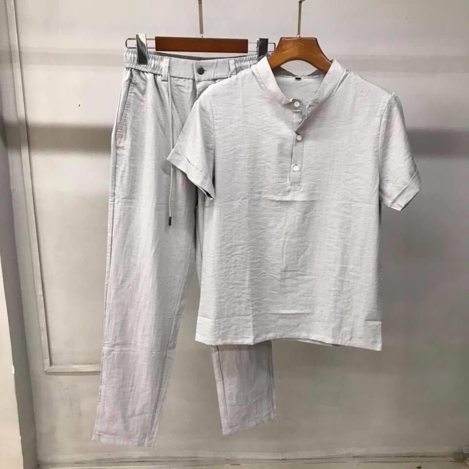 Đồ Bộ Đũi Nam, Set Bộ Quần Áo Đũi Chất Liệu Tự Nhiên Dày Dặn Thoáng Mát - Đũi 01 - Shopmens | BigBuy360 - bigbuy360.vn