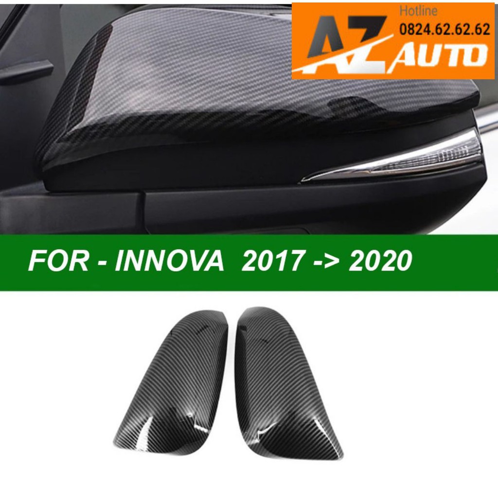 Ốp Trang Trí Gương Xe Innova 2017-2022 Mẫu Carbon - hàng cao cấp