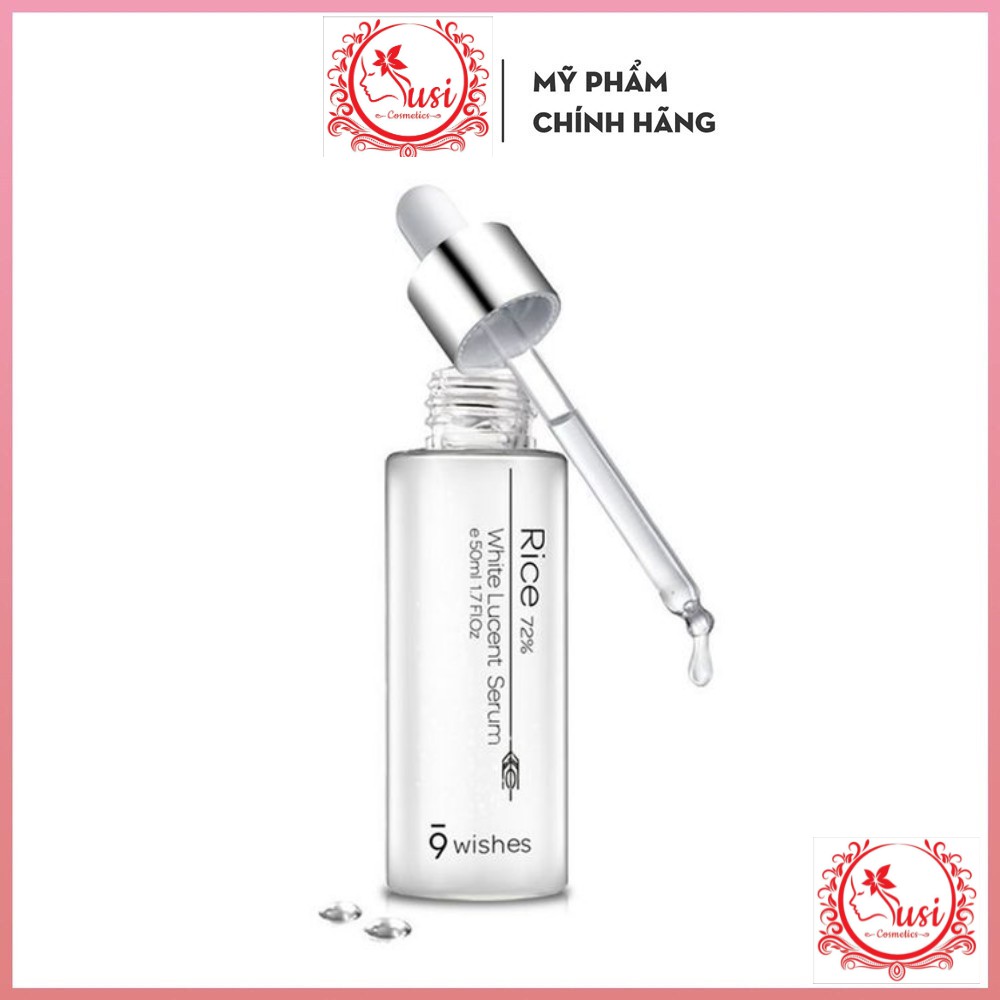 Tinh Chất Dưỡng Ẩm và Làm Sáng Da 9Wishes Rice 72% White Lucent Refining Serum 50ml