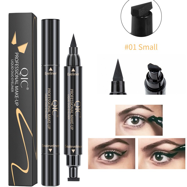 Bút kẻ mắt QIC không lem chống thấm nước chống trôi nhanh khô có 2 đầu nhiều kiểu dáng (3.5g)