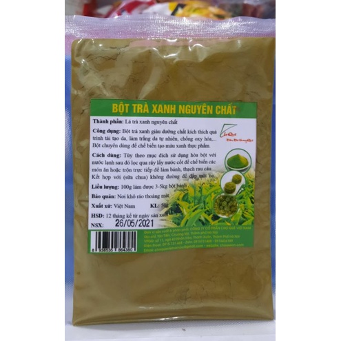 bột trà xanh nguyên chất túi 50g Chợ quê