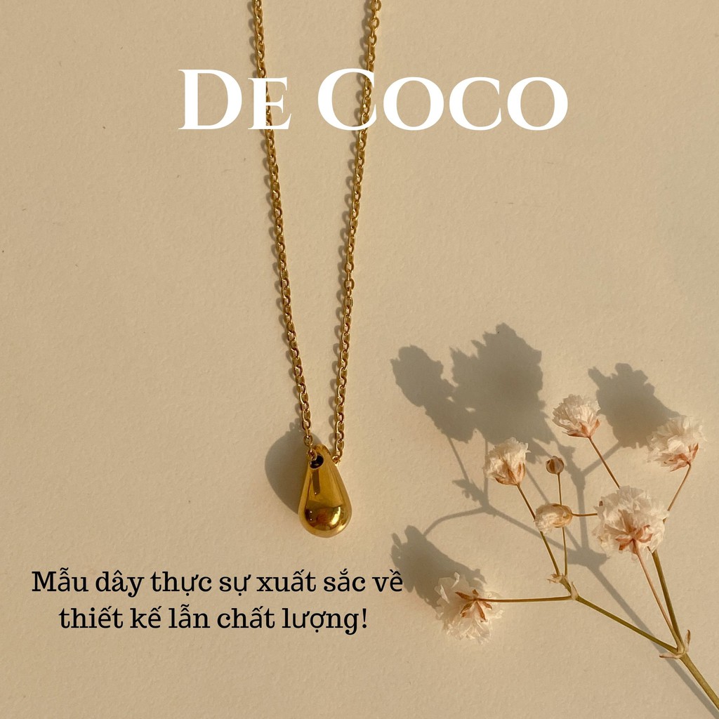 Vòng cổ titan mạ vàng 14k, dây chuyền nữ giọt nước Drops decoco.accessories