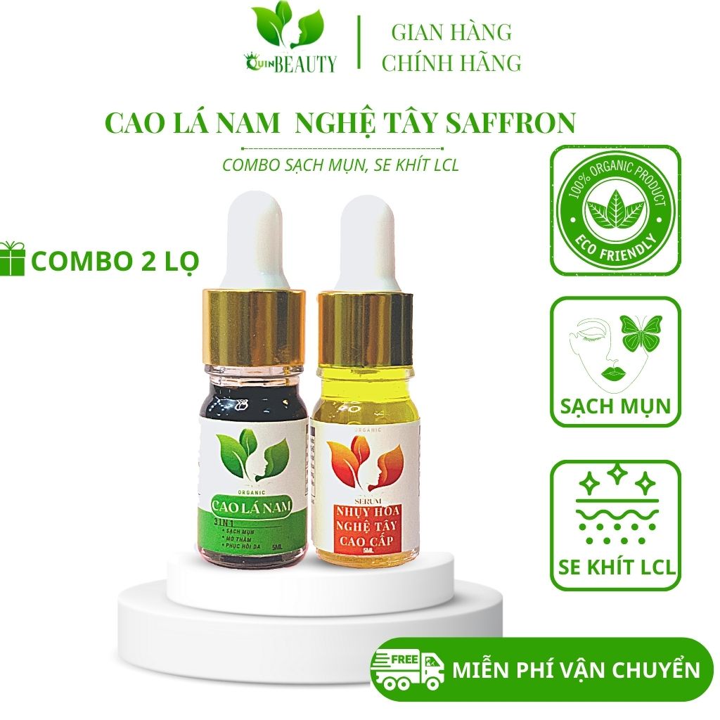 Cao Lá Nam Nhụy Hoa Nghệ Tây Saffron  Loại Bỏ Mụn Tận Gốc Ngăn Ngừa Mụn Dưỡng Da Mờ Thâm 5ml