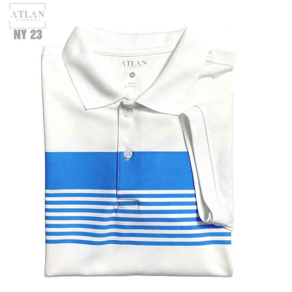 Áo Polo Nam 💖 𝘍𝘳𝘦𝘦𝘴𝘩𝘪𝘱 💖 Áo Thun Nam Trắng Sọc Xanh Biển Nhạt - NY23 | BigBuy360 - bigbuy360.vn