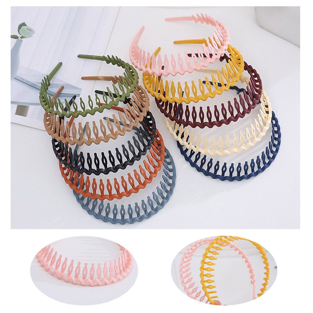 Băng đô cài tóc màu trơn có răng