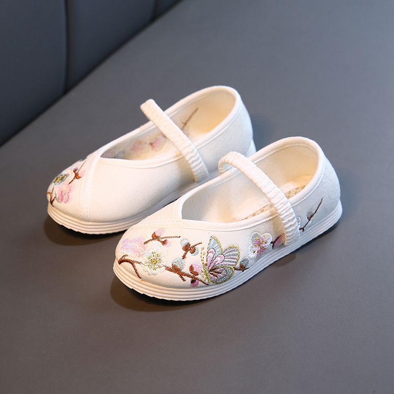 Giày búp bê thêu họa tiết phong cách Trung Hoa xinh xắn cho bé gái