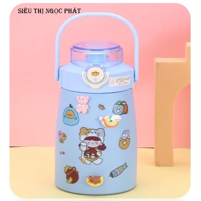 Bình giữ nhiệt 700ml inox 304 cao cấp [Tặng kèm sticker 3D và ống hút]