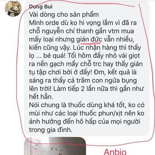 Sản phẩm Diệt Kiến, Diệt Gián Tận Gốc sinh học ANBIO an toàn cho sức khỏe gia đình