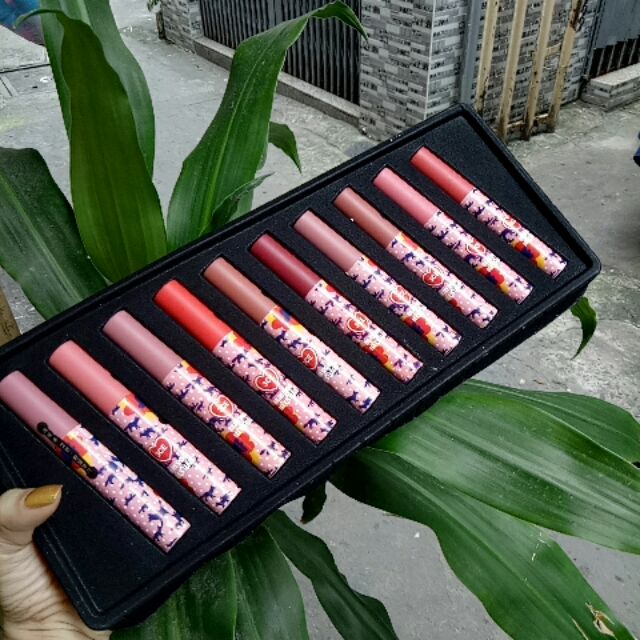 Combo 10 cây son kem .lưu ý hộp bị móp do vận chuyển