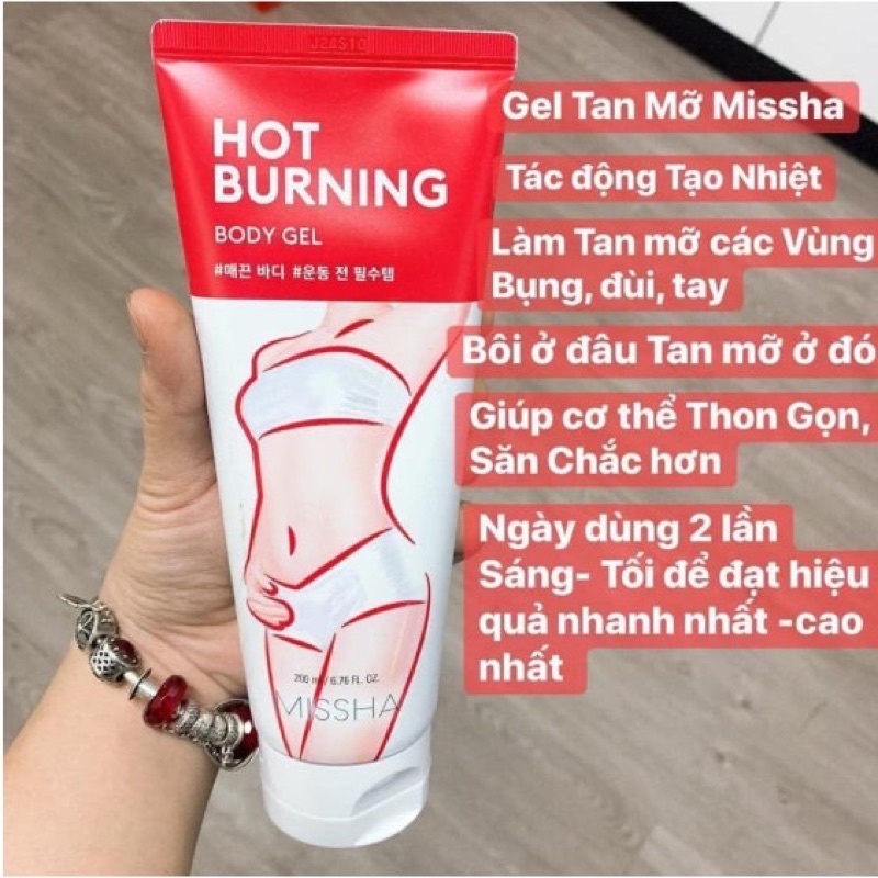 KEM TAN MỠ BỤNG MISSHA HOT BURNING PERFECT BODY GEL 200ml [CHÍNH HÃNG]