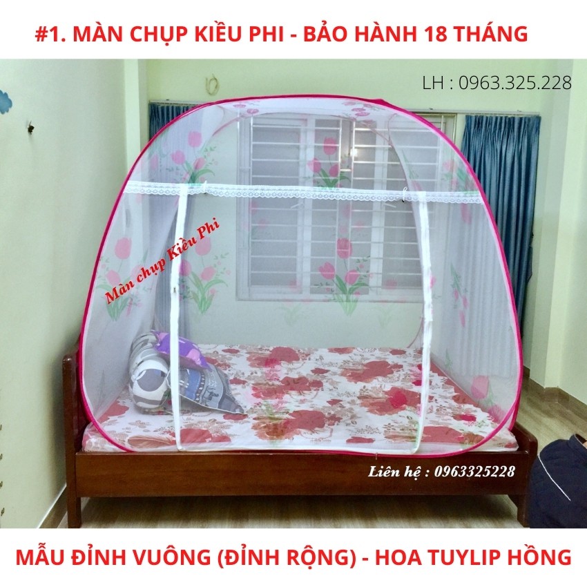 Mùng chụp tự bung Kiều Phi, Màn chụp tự bung người lớn gấp gọn tiện dụng 1m2 1m6 1m8 2m2 cao cấp