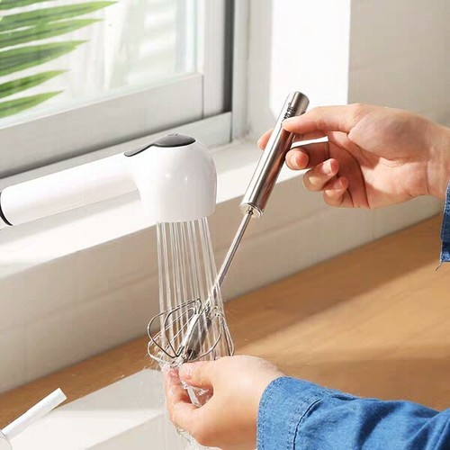 Cây Đánh Trứng Cầm Tay Inox Trục Xoay Dụng Cụ Làm Bánh - QUISKXOAY