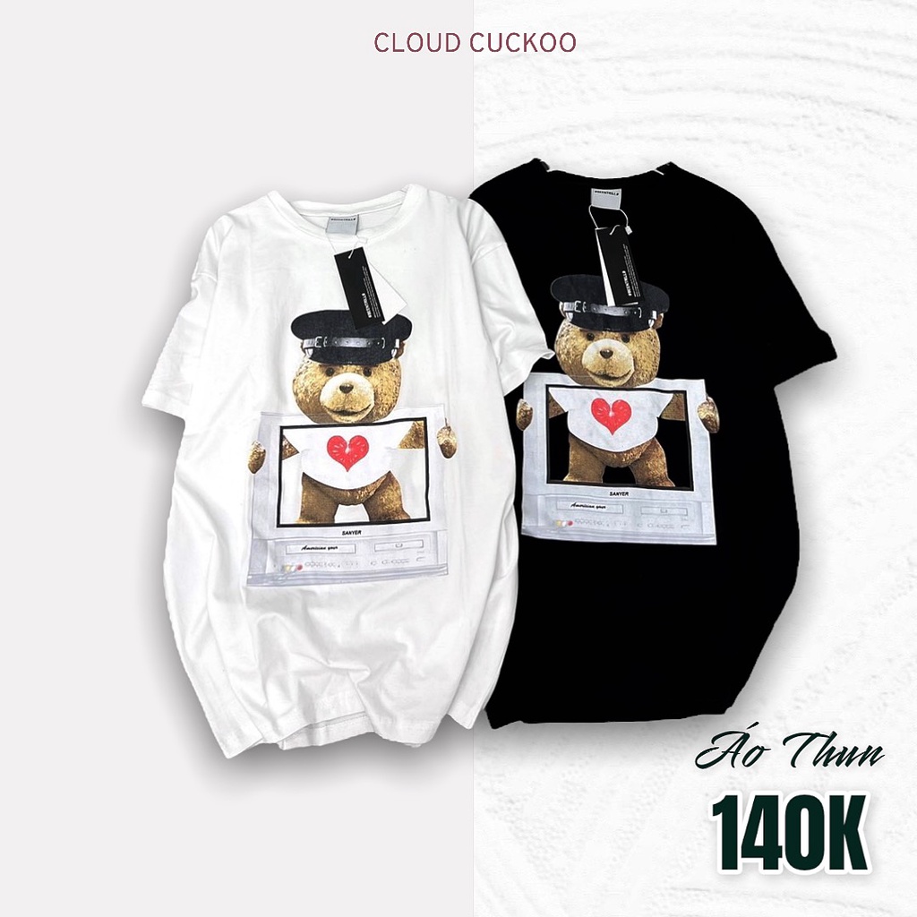 Áo Thun Gấu Nâu Phong Cách Chất Cotton Mát - Mã Số: 21067