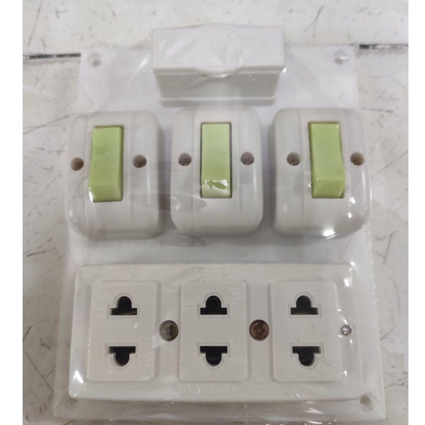 Táp lô điện hiệu Slin giả âm 1 2 3 công tắc 3 ổ cắm