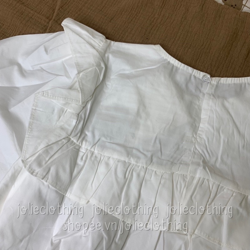 Váy babydoll xếp ly ngực, đầm baby doll tay bồng, dáng ngắn dễ thương