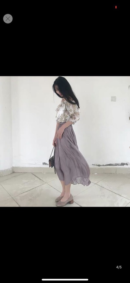 Chân váy satin màu bóng ngọc trai xòe, siêu nhẹ nhàng organza ( Có sẵn) | BigBuy360 - bigbuy360.vn