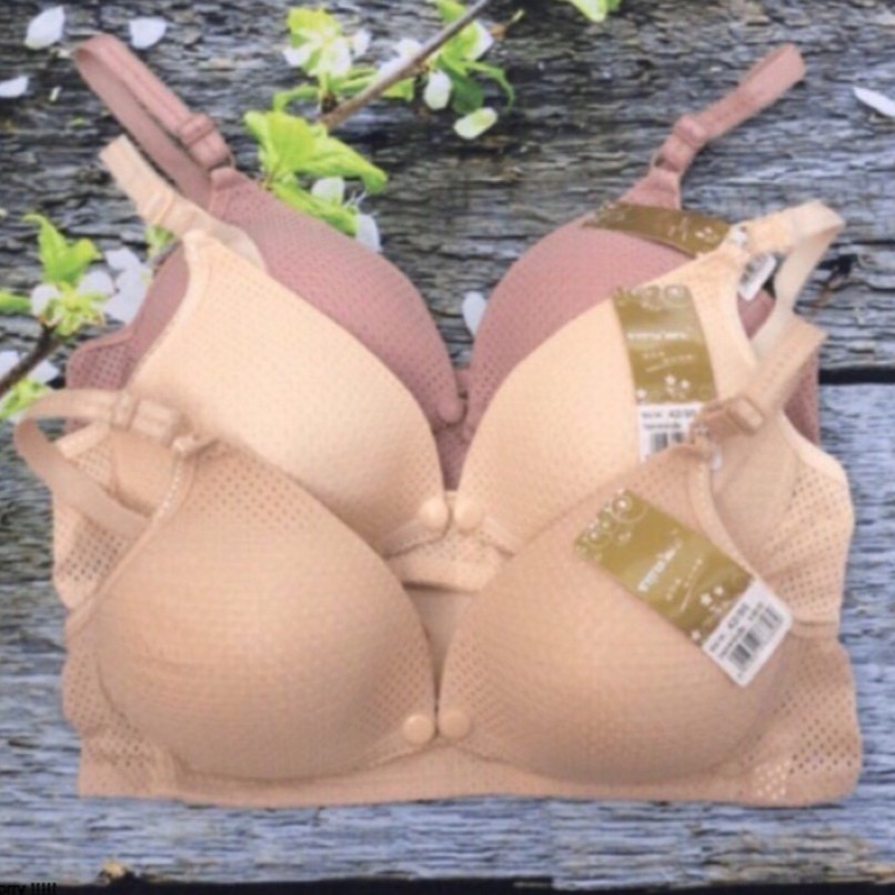 COMBO 2 Áo lót ngực bầu thông hơi cho con bú chống chảy xệ hàng loại 1 - áo có 3 màu tím nude kem