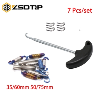 ZSDTRP 7Pcs Stainless Steel Motorcycle Exhaust Pipe Muffler Mounting Spring Hooks Stainless Steel Link Pipes