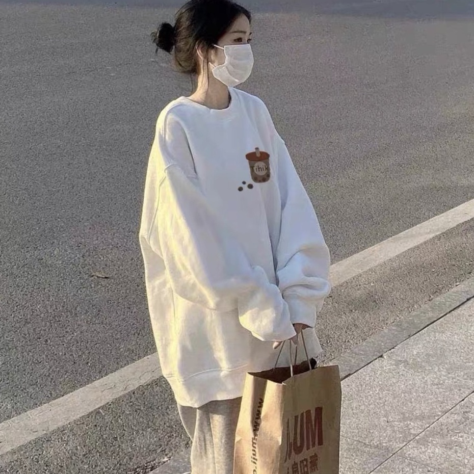 Nỉ Cotton Cổ Tròn Rộng Hình In 5D Nam Nữ