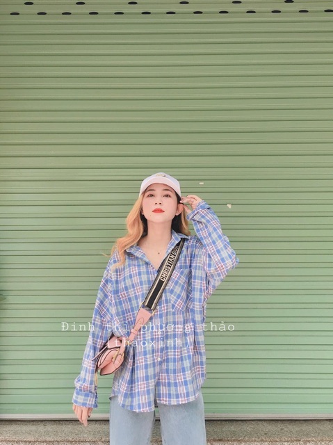 SƠ MI KẺ CARO OVERSIZE CỰC CHẤT HÀN