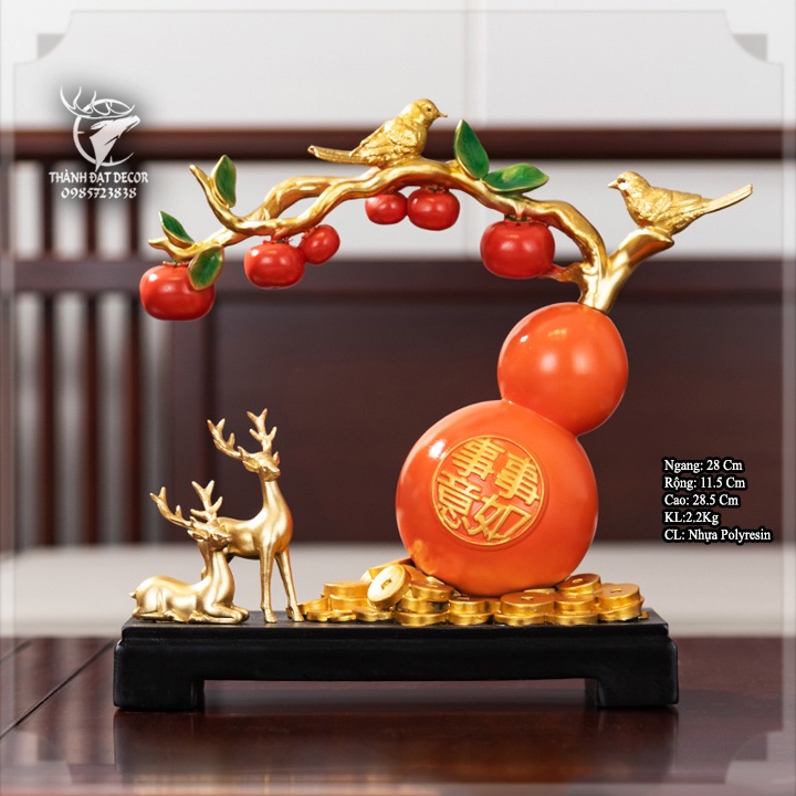 Tượng hồ lô phú quý bình an tài lộc phong thủy , quà tặng tân gia , khai trương, sinh nhật, tặng sếp