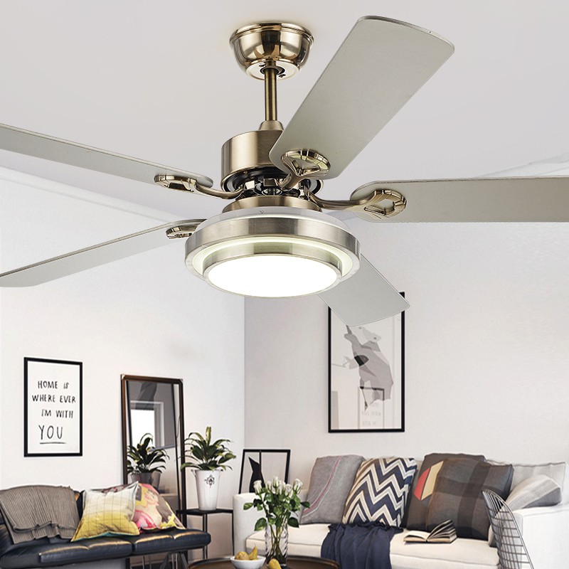 Đèn quạt trần  LUXURY DECORATIVE FAN LAMP Cánh Gỗ 52inch, đèn LED  LDFL52