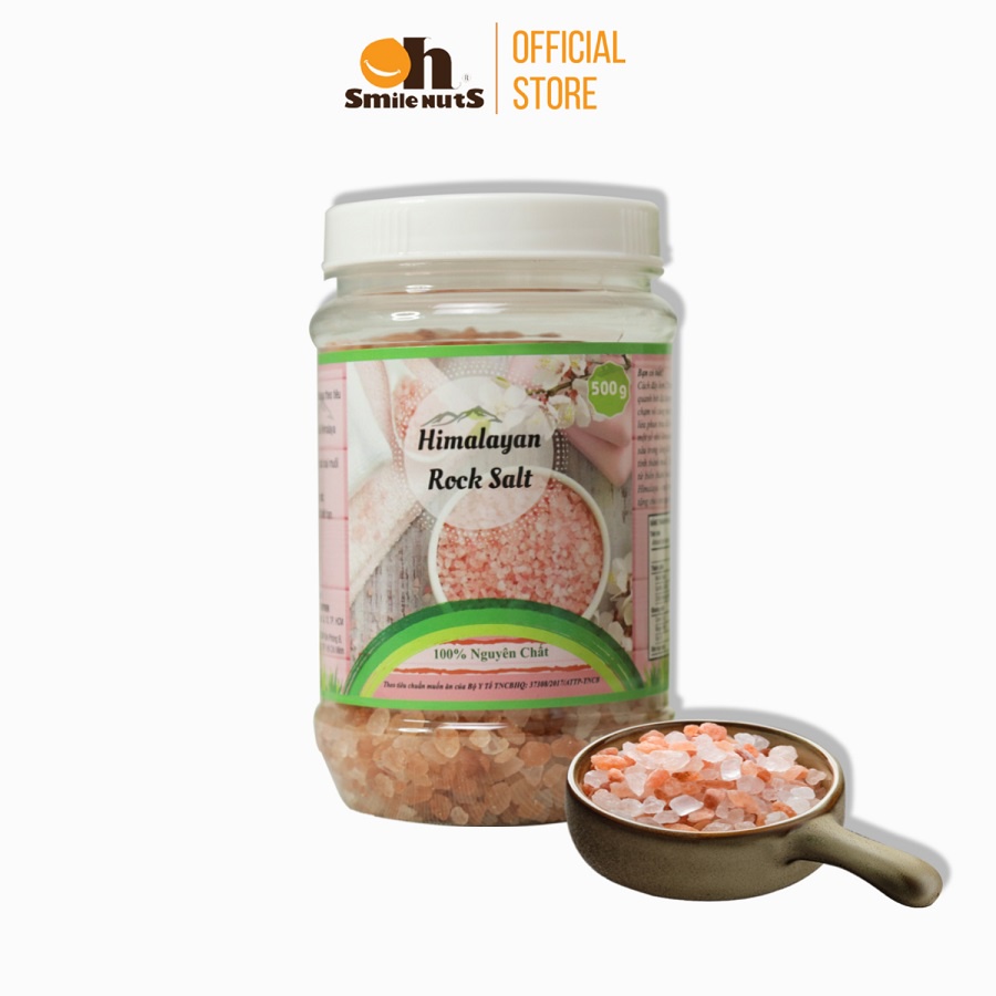 Muối hồng himalaya Oh Smile Nuts Hộp 500g dạng hạt