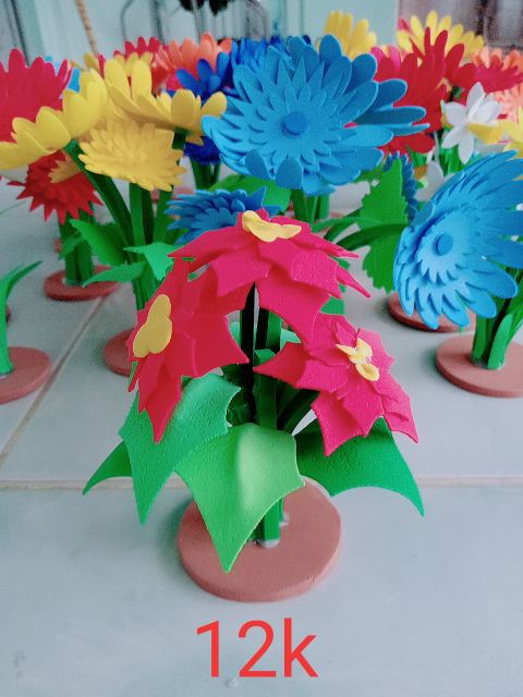 Đồ dùng mầm non, đồ dùng tự tạo, khóm hoa mầm non.