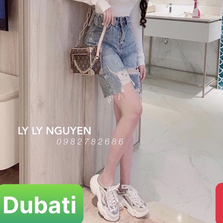 QUẦN SHORT SỌT JEAN LỬNG KIỂU NGỐ NỮ CHẤT BÒ XANH WASH RÁCH LƯNG CAO NÂNG MÔNG - DDB 202 - DUBATI FASHION