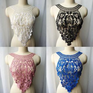 Bohemia Thêu Ren Đính May Cổ Hoa Miếng Dán Váy Cưới Váy Cô Dâu DIY Vải