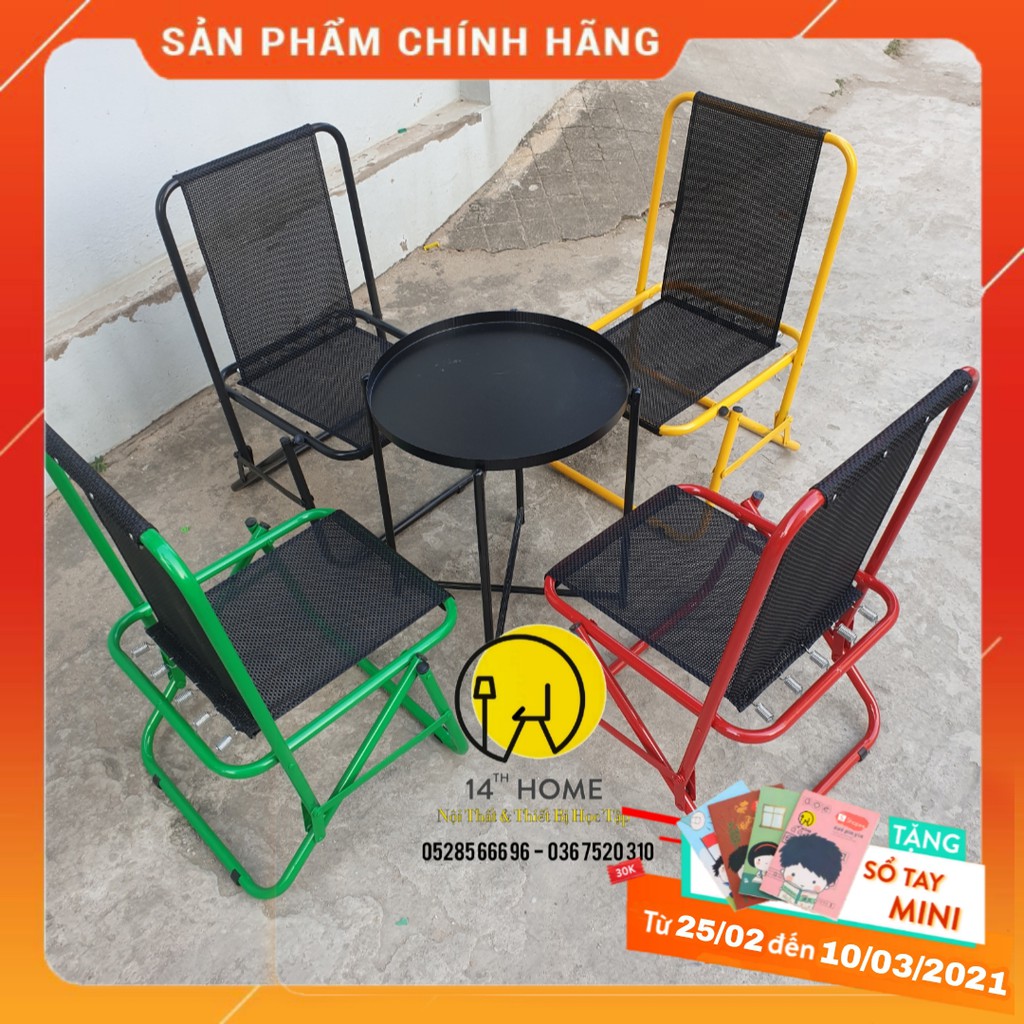 GHẾ LƯỚI XẾP GẬP Khung Sắt Tĩnh Điện Lưới Nhựa Dù Lò Xo cho Quán Trà Chanh, Cafe Vỉa Hè, Trà Sữa, Câu Cá
