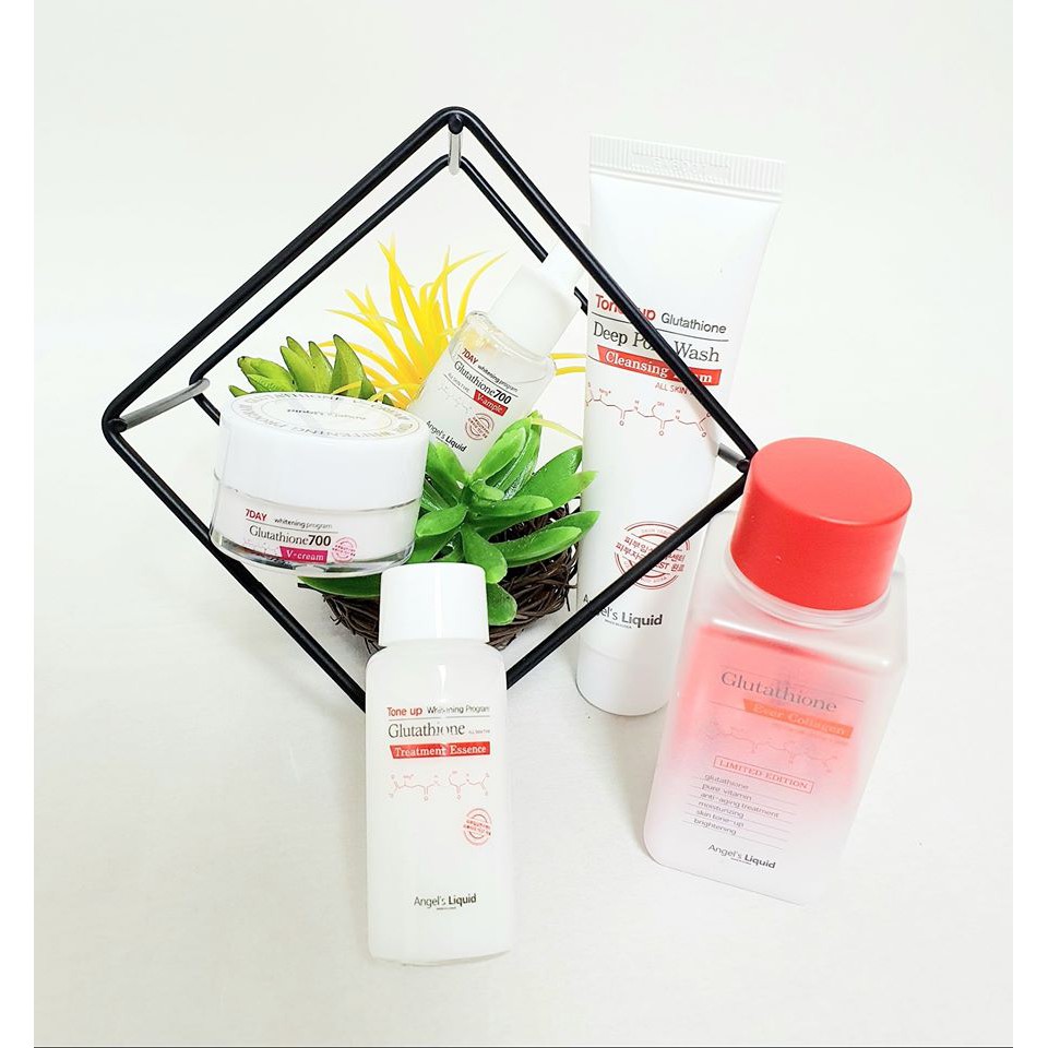 Bộ kit 5 món Dưỡng Trắng Da, Làm Mờ Thâm Angel's Liquid Whitening Program Special Kit Glutathione | BigBuy360 - bigbuy360.vn