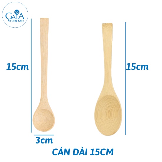 [1 CÁI] Muỗng gỗ uống café trà múc gia vị bằng tre cán dài 15cm