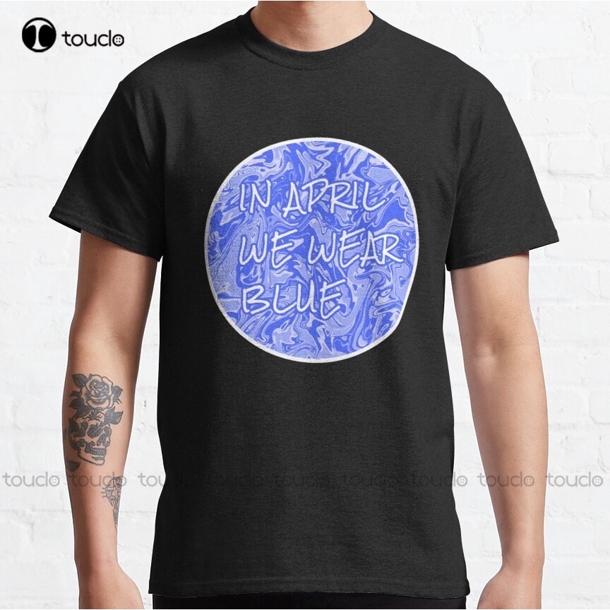 Áo Thun Cotton Cơ Bản Dáng Rộng In Chữ April We Wear Blue Goth Dễ Thương Phong Cách Harajuku Thanh Lịch Dễ Thương Ngọt Ngào Cho Nam Cỡ 4Xl-6Xl
