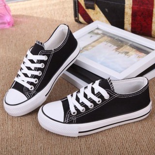 B01 (Ảnh thật) Size 33 đến 38 Giày vải mềm trẻ em dây chun lười, buộc dây đủ màu màu đen, đỏ, trắng (bt 5-14)