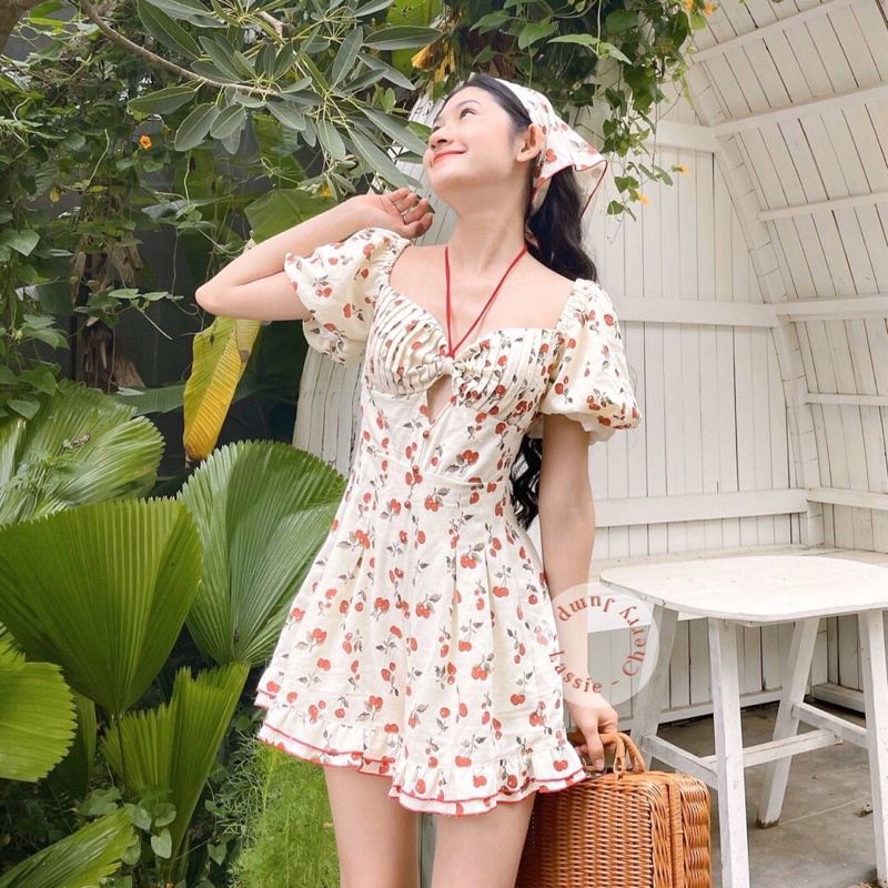 Lassie - Jumpsuit tay phồng Cherry