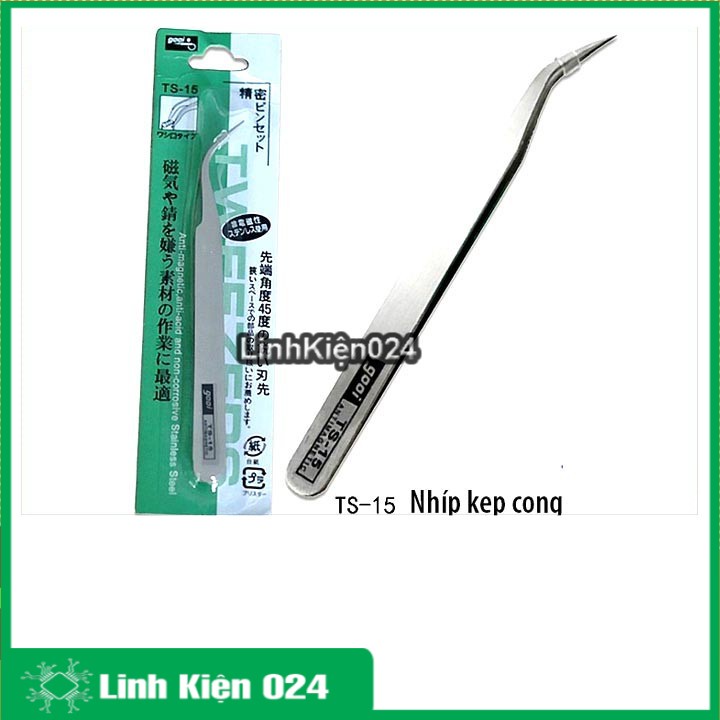 Nhíp Kẹp Linh Kiện GOOi - Loại Cong TS-15