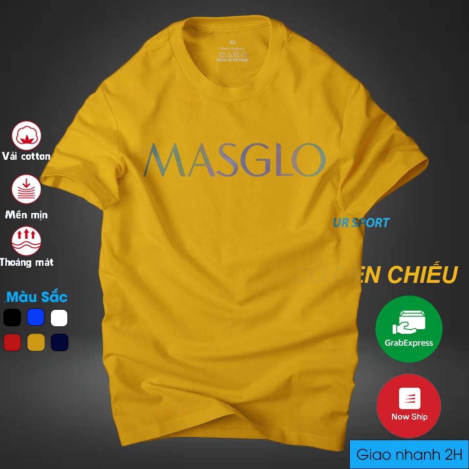 Áo thun nam cổ tròn Masglo phản quang 7 màu cá tính, chất vải cotton 4 chiều cao cấp thoáng mát