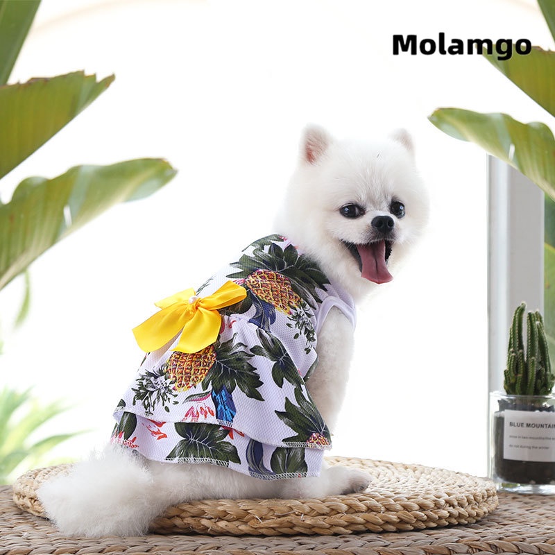 Đầm Họa Tiết Quả Dứa Phong Cách Hawaii Dành Cho Thú Cưng