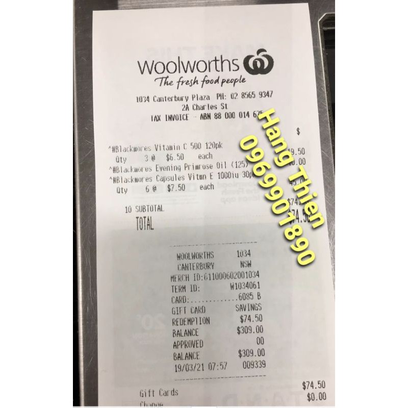 (Đủ bill) Tinh dầu hoa anh thảo Blackmores Evening Primrose Oil _190 viên