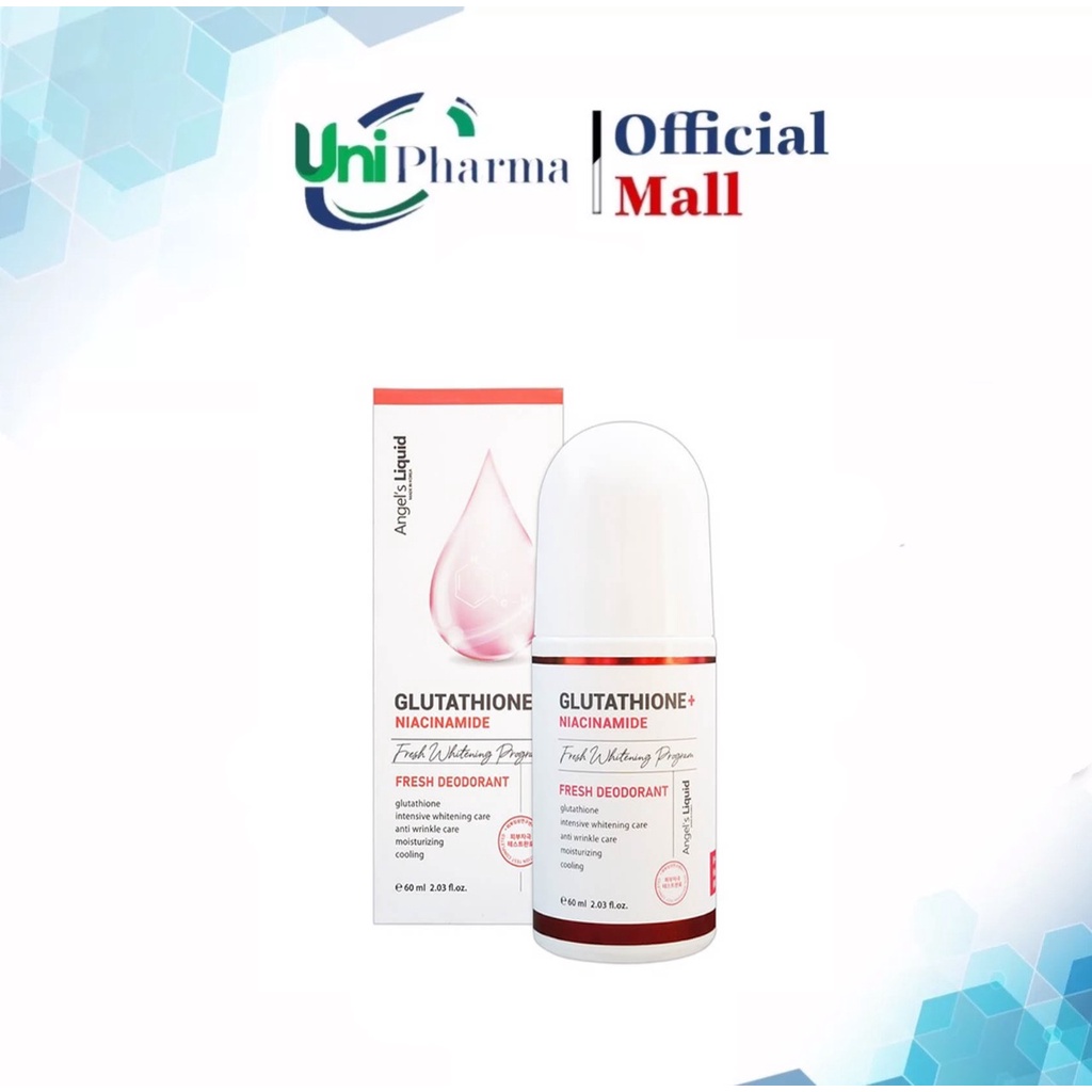 Lăn nách mờ thâm, dưỡng trắng da Angel's Liquid Glutathione plus Niacinamide Arbutin Fresh Deodorant 60ml