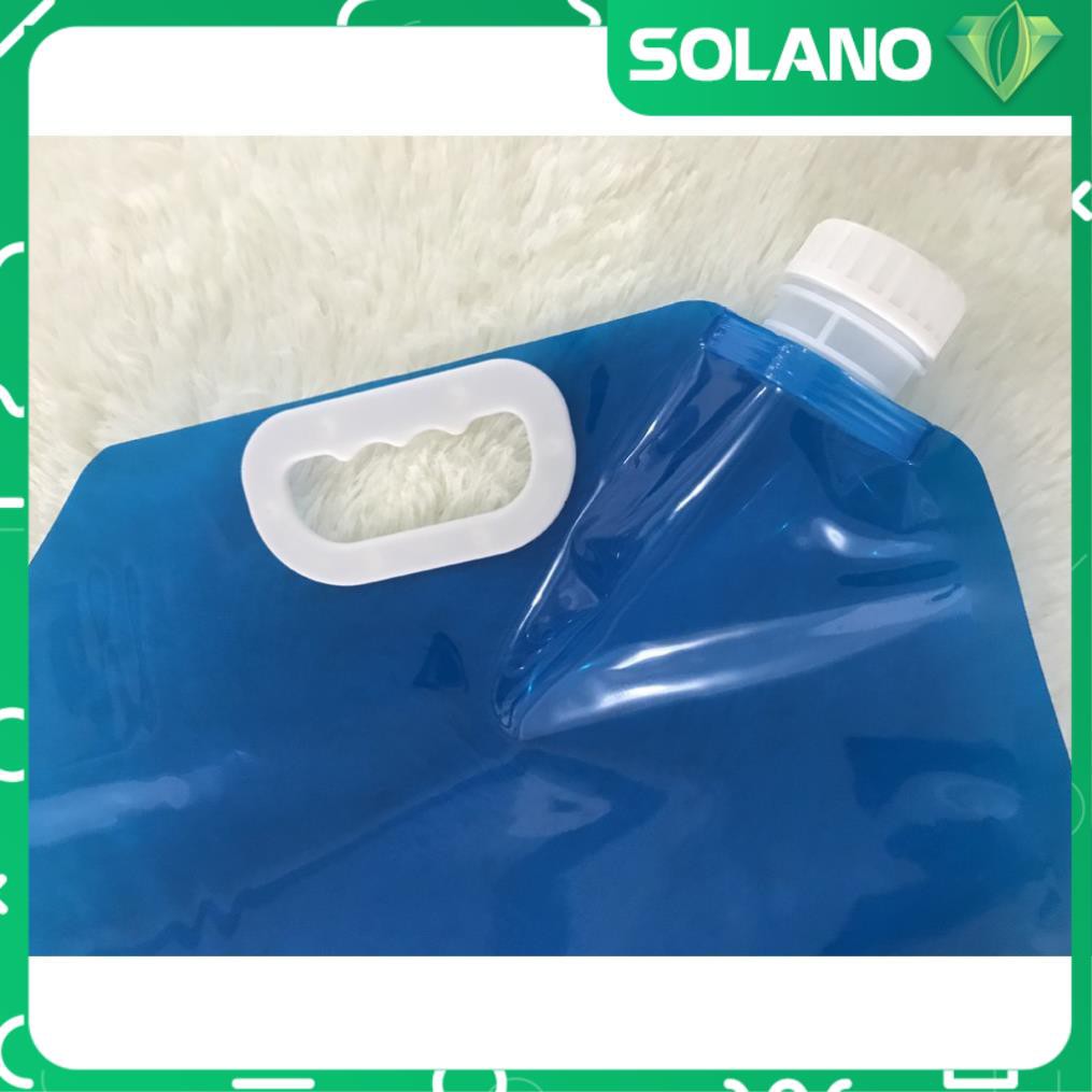 Bình đựng nước 5 lít SOLANO túi đựng nước gấp gọn đi du lịch, dã ngoại tiện dụng HG-001196