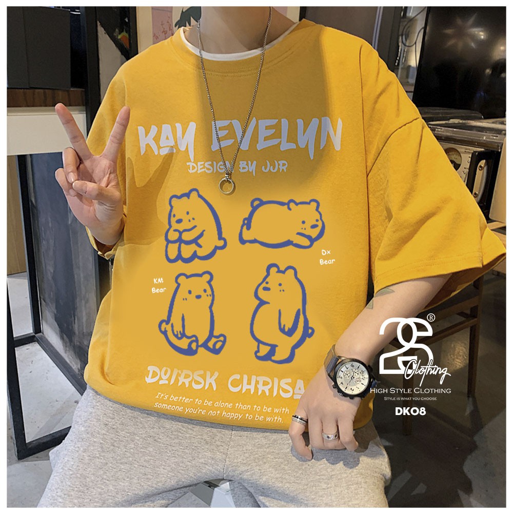 Áo Thun Unisex Nam Tay Lỡ Vải Cotton 2S Clothing, Áo Phông Nelly Cộc Tay Unisex Màu Vàng Bò DK08 | BigBuy360 - bigbuy360.vn